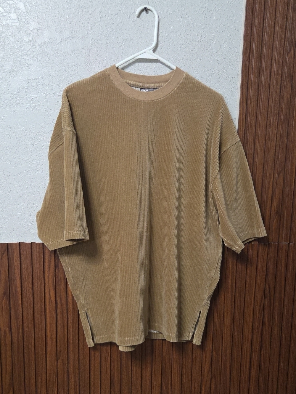 ASOS Oversized Corduroy Tee in Tan Small Sz .